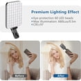 thumbnail image 3 of Luz para Selfies, 60 LED, 2200 MAh, Recargable, Luz de Relleno para Celular, 7 Modos, Luz Portátil con Clip para Teléfono, Tableta y Computadora Portátil., 3 of 7