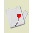 thumbnail image 3 of Love Balloon Heart Lettering  Sweatshirt Women -Image by Shutterstock, Female 3X-Large, 3 of 4