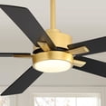 thumbnail image 2 of 52-in Black Color-changing Indoor Chandelier Ceiling Fan with Light and Remote (5-Blade) Gold, 2 of 5