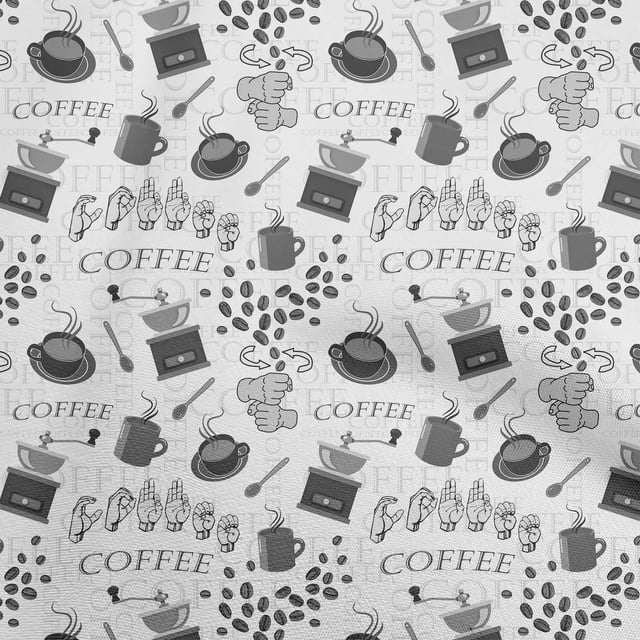 oneOone Rayon White Fabric Text Fabric For Sewing Printed Craft Fabric By The Yard 56 Inch Wide