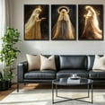 thumbnail image 3 of Virgin Mary Canvas Wall Art Our Lady of Guadalupe Radiating Golden Wall Decor Pictures Black Religious Catholic Poster Prints for Church Prayer Room Christian Home Decoration（Only canvas）, 3 of 6