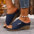 thumbnail image 2 of Dakaela Orthopedic Wedge Sandals for Women 2026 Comfortable Platform Walking Sandal Slip on Walking Sandal Open Toe Wide Width Casual Summer Shoes Slippers Size 6-10 Blue, 2 of 9