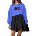thumbnail image 1 of Pisexur Robes de Noël pour Femmes Mode Imprimé Noël Robes de Vacances Décontractées Col Rond Manches Longues Robe Fluide à Étages Mini Robe de Fête, 1 of 4
