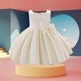thumbnail image 2 of Huanglei Flower Girls Bowknot Tutu Dress For Kids Baby Wedding Bridesmaid Birthday Party Pageant Formal Dresses Toddler First Baptism Christening Gown, 2 of 7