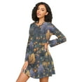 thumbnail image 3 of FORMRS Womens Long Sleeve Nightgowns Crew Neck Sleep Shirt Soft Pajamas Sizes S-3XL, Halloween Houses Pattern, 3 of 8
