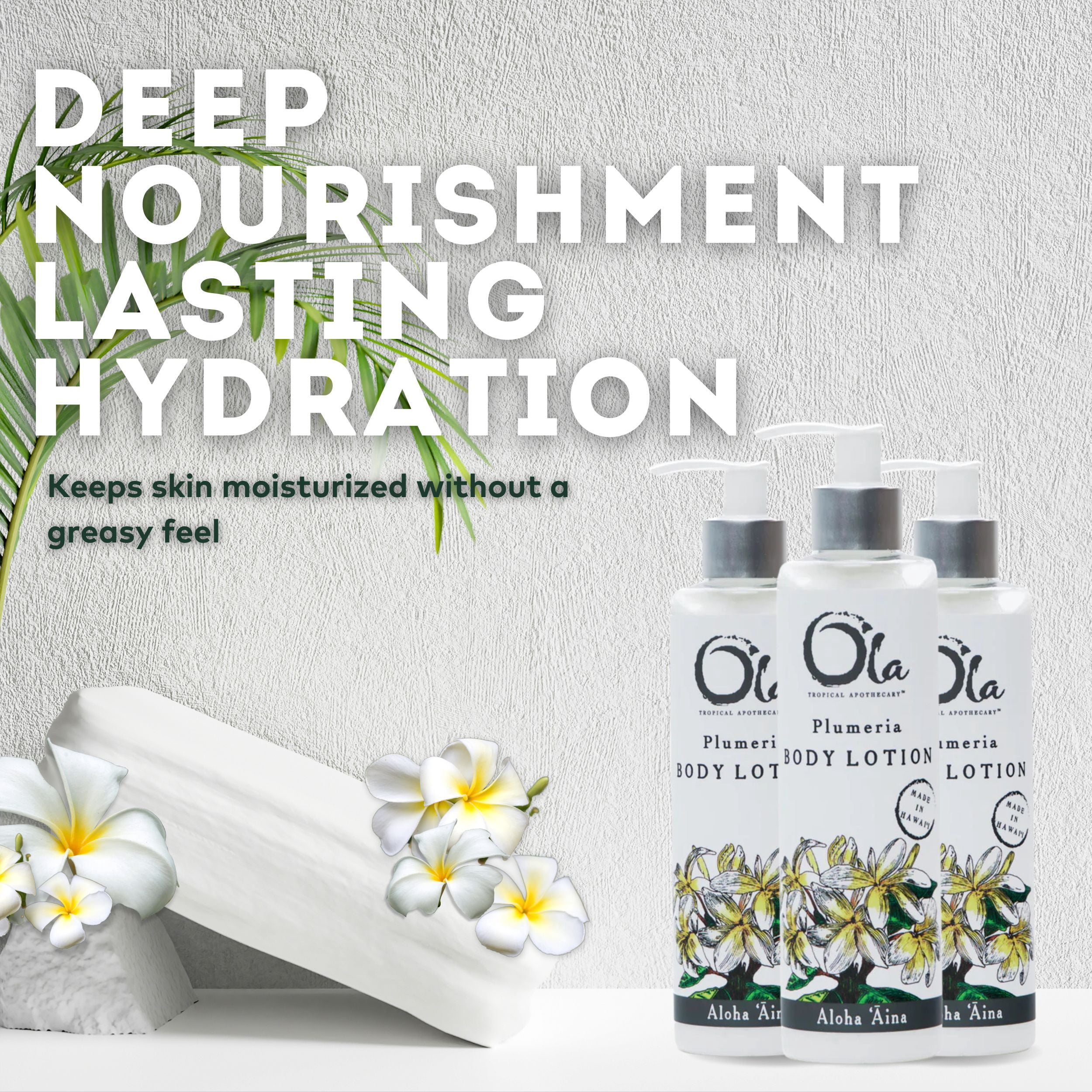 Ola Tropical Apothecary Plumeria Body Lotion with Pure Tropical Oils and Plant Extracts - 8.45 Fl Oz
