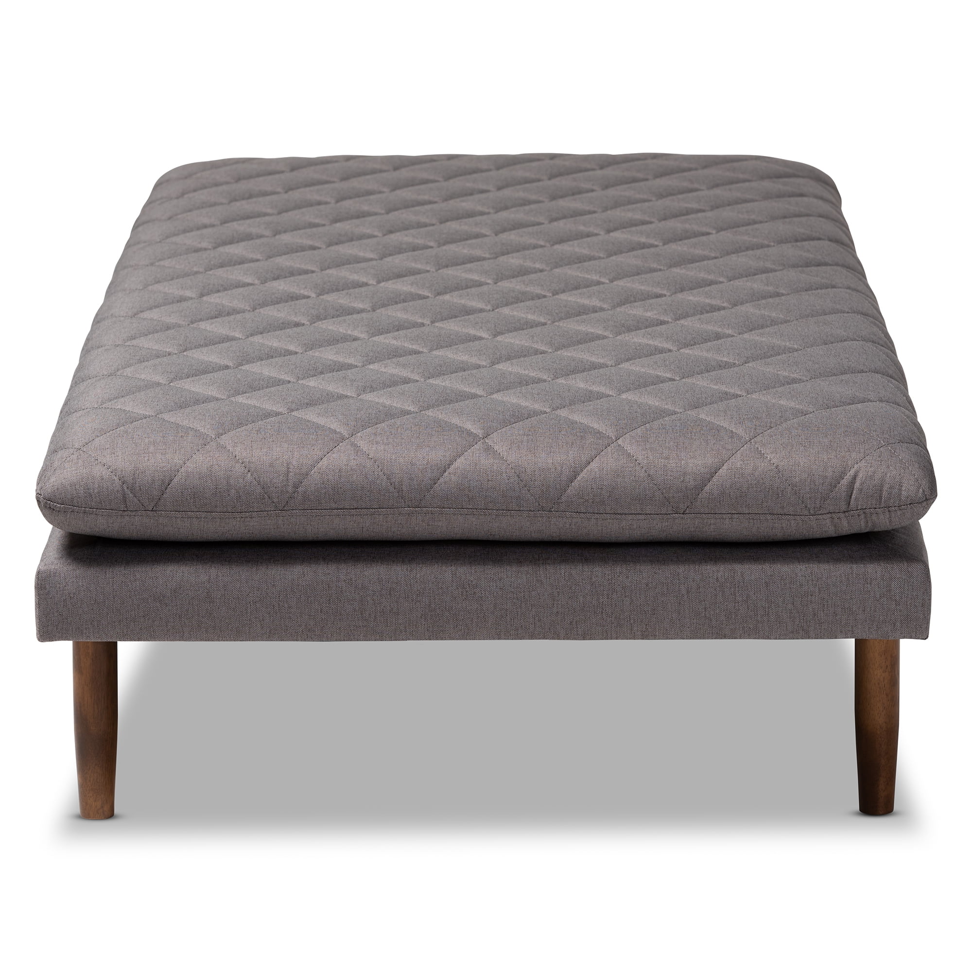 Baxton Studio Marit Mid-Century Modern Gray Fabric Upholstered Walnut Finished Wood Daybed