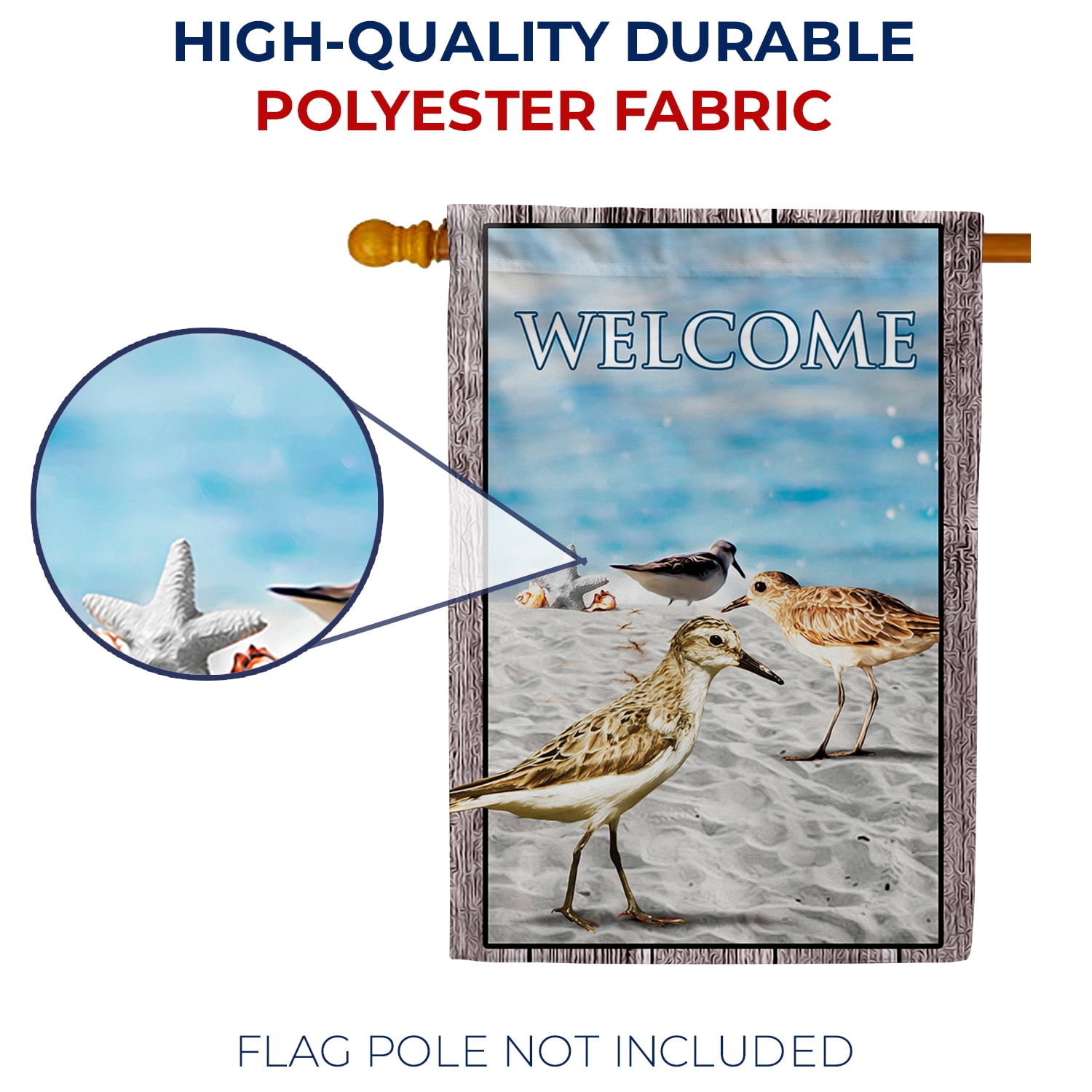 America Forever Seashore Sandpipers Summer House Flag 28 x 40 inches American Exotic Tropical Beach Birds Coastal Sand Double Sided Seasonal Yard Outdoor Decorative Welcome Summer House Flag