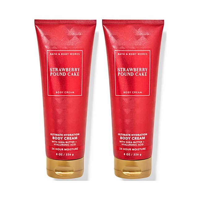 Crema corporal Bath & Body Works, tarta de fresas, 240 ml, paquete de 2