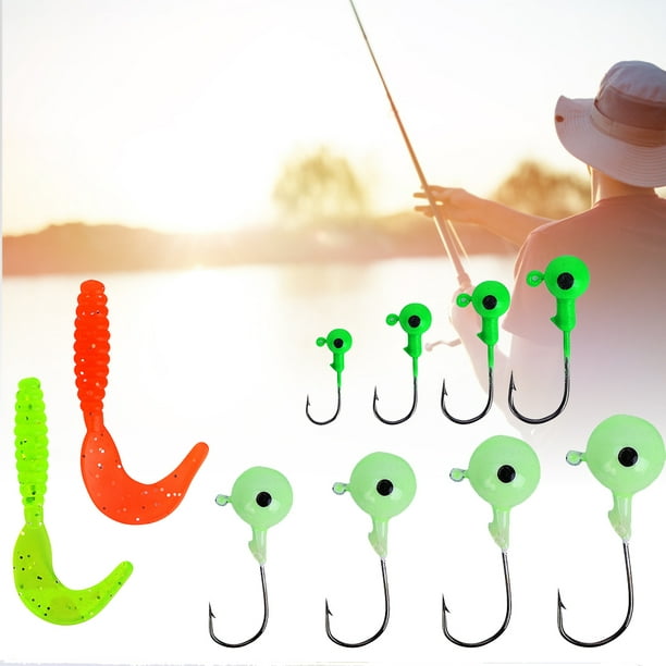 Fishing Lures Grub,T0015 Luminous Jig Head Fishing Luminous Jigs Luminous  Hook Set Built to Last 