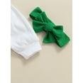 thumbnail image 5 of Jxzom Infant Baby Girls St. Patrick Day Outfits 0 3 6 12 18 Months Clover Print Short Sleeve T Shirts Tops Flared Pants Headband Clothes Set, 5 of 8