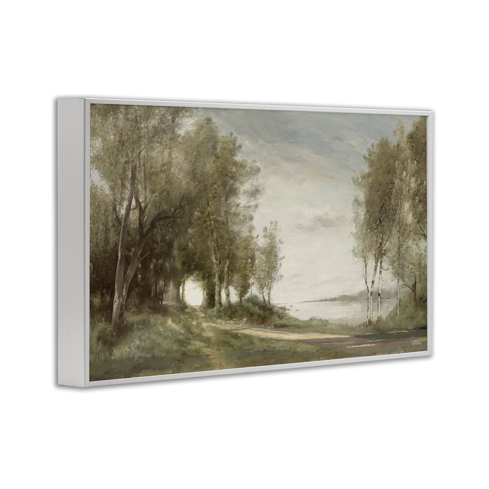 Stupell Industries Tranquil Lakeside Path White Framed Giclee Art, design by Amber Sterling