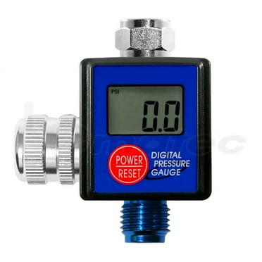 Furulu 1/4" Digital Air Pressure Gauge Regulator PSI Bar Kpa KG/CM² For Spray Gun Tool