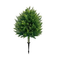 25-Inch Artificial Cedar Ball Trees – Lifelike, UV-Resistant Decor for Indoor & Outdoor Use – Evergreen Faux Shrub for Outdoor Garden Porch Yard Decor