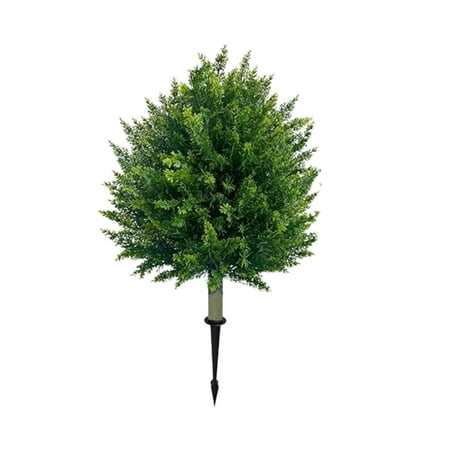 HBYJLZYG Artificial Topiary Tree 15.8 x15.8 x24.8 Potted Faux Cedar with Ground Stakes Weatherproof All Season Green Perfect for Balcony Patio Entrance Office Decor