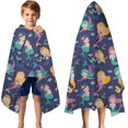thumbnail image 3 of Dark Blue Mermaid Princess Pattern Hooded Bath Towel，50"x30" for Ages 3 To 12 Kids, Quick Dry Lightweight Soft Microfiber Hood Beach Towel Cover Up for Kids, 3 of 7