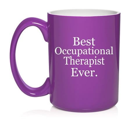 

Best Occupational Therapist Ever OT Gift Ceramic Coffee Mug Tea Cup Gift for Her Him Friend Coworker Wife Husband (15oz Purple)