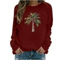 thumbnail image 2 of Maplenight Christmas Sweatshirts for Women Casual Crew Neck Pullover Sweatshirt Relaxed Fit Holiday Vacation Graphic Tees Tops, 2 of 4