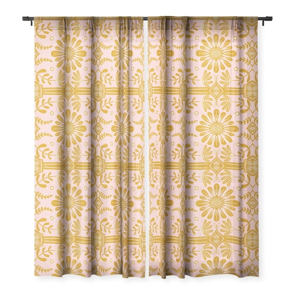 Society6 Sewzinski Boho Florals Single Panel Sheer Window Curtain 50" x 120"