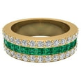 thumbnail image 5 of Mens Wedding Rings Emerald Gemstones Rings 14K Solid Gold 2.67 Carat TW, 5 of 6