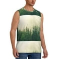 thumbnail image 2 of JUNZAN Fog Forest Men's Sleeveless T Shirts,Sleeveless Muscle Shirts,Sizes S-3XL, 2 of 8