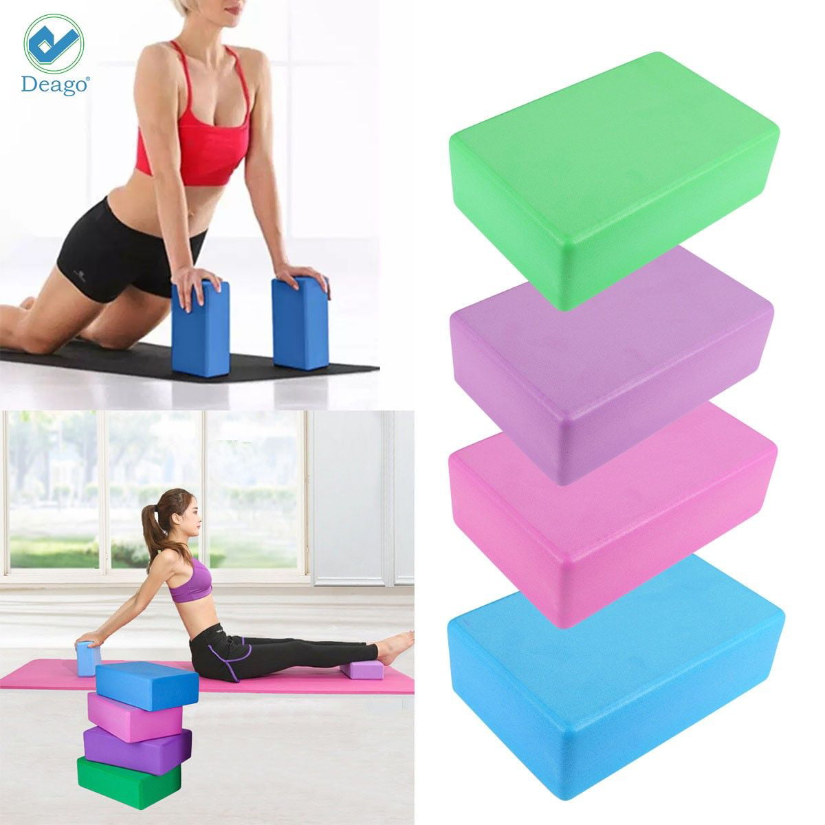 Blue BESPORTABLE 2 Pcs Camouflage EVA Yoga Blocks High Density Yoga Blocks Lightweight Versatile Fitness Bricks for Beginners