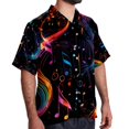 thumbnail image 2 of Note Men's Short Sleeve Hawaiian Poplin Shirt, Casual Printed Button Down Summer Beach Shirts - Unisex, 2 of 6