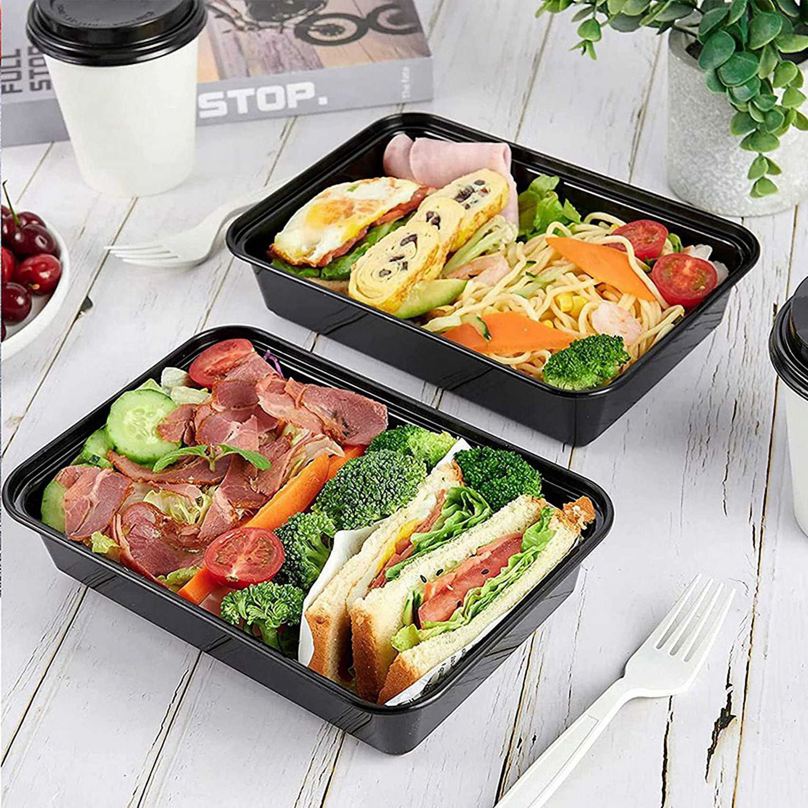 100-Pack Meal Prep Containers Reusable To-Go Food Containers Plastic Bento Boxes Food Storage Lunch Box
