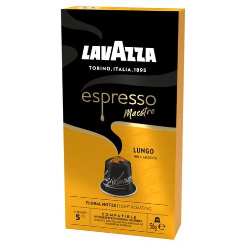 Lavazza Espresso Lungo Aluminium Nespresso Compatible Capsules, 10 pods per pack, British Import (Pack of 3)