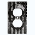 thumbnail image 2 of Metal Light Switch Plate Cover U.S. Flag Gray SKL006, 2 of 13