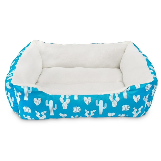 Vibrant Life 19" Small Cuddler Dog Bed, Cacti Turquoise
