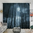 thumbnail image 4 of WNOOHIY Mystery Seclusion Moonlit Night Forest Trees Privacy Light-filtering Window Curtains for Bedroom and Living Room, 2 Panels, 4 of 8