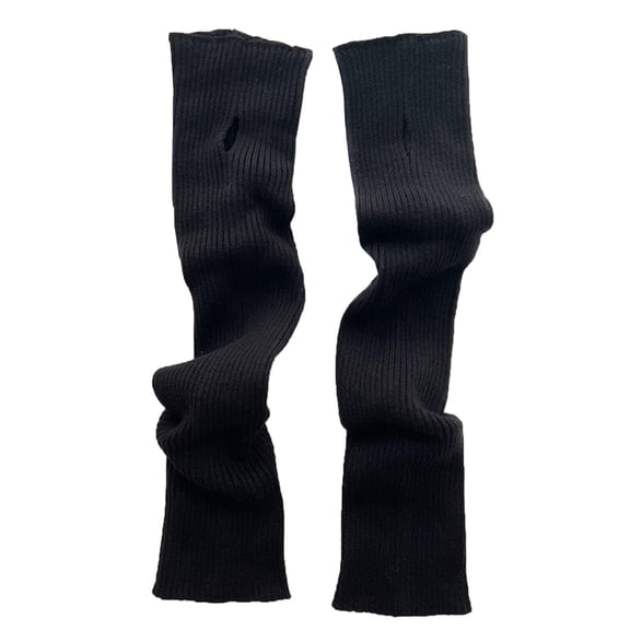 Hontri Gloves Mittens on Sale, Knitted Wool Gloves Autumn and Winter New Open-Finger Screen Warm Solid Color Long-Sleeved Gloves 1 Pair of Gloves Black