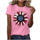 thumbnail image 4 of Camisas de Manga Corta para las Mujeres Moda Casual Impresión Cuello Redondo Suéter Tee Blusas, 4 of 4
