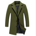 thumbnail image 1 of Abrigo clásico de lana para hombre, talla grande, cálido, de invierno, con una sola botonadura, largo, informal, ajustado, s202412241053, 1 of 3
