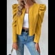 thumbnail image 5 of Chaqueta Corta de Larga para Mujer, con Cremallera, Abrigo, Ropa de Abrigo, Atuendo de Otoño, Chaquetones Amarillo Brillante M, 5 of 9