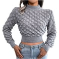 thumbnail image 1 of Suéter de mujer Suéter de cuello alto Suéter de punto de manga larga colorido informal de moda Suéter de cuello redondo Suéter de cuello redondo Odeerbi  ODB-2, 1 of 7
