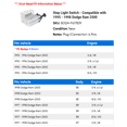 thumbnail image 2 of Stop Light Switch - Compatible with 1995 - 1998 Dodge Ram 2500 1996 1997, 2 of 2