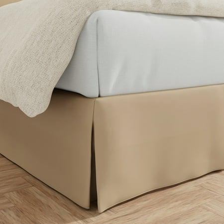 BedMaker's Wrap-Around Hassle Free, Never Lift Your Mattress Tailored Bed Skirt, 14" Drop Length, California King, Mocha