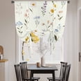 thumbnail image 3 of Spring Floral Tie Up Curtains 45 Inches Long, Kitchen Window Curtains Over Sink, Watercolor Summer Elegant Botanical Small Window Curtains Shade Balloon Curtains Valances for Bedroom/Cafe 34"x45", 3 of 8