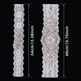 thumbnail image 2 of 2Pcs Garters for Bride White Lace Garter with Sewing-on Rhinestones Clear Crystal Set, 2 of 5