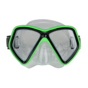 Pool Central 6.25" Neon Green and Black Monaco Children's Swimming Mask for Ages 10 and up