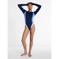 thumbnail image 2 of Ozark Trail Women's and Women's Plus Size Swim Rash Guard with Long Sleeves, Size XS-3X, 2 of 5