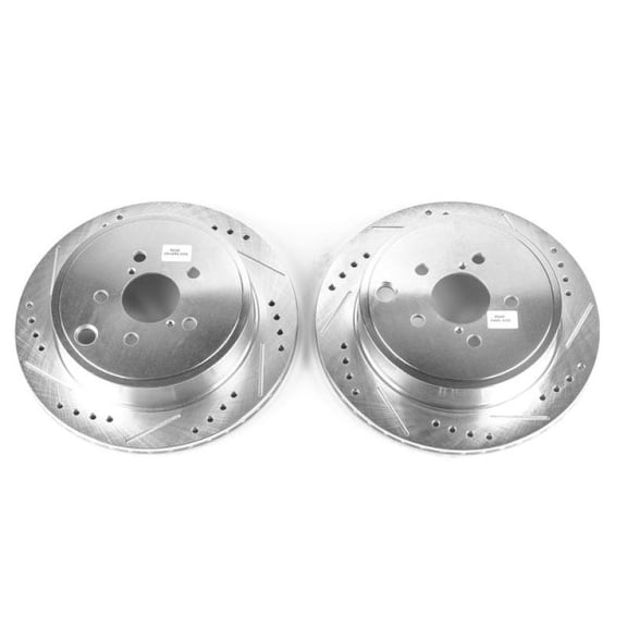 Power Stop Rear Pair of Drilled and Slotted Brake Rotors JBR1501XPR Fits 2011 Subaru Outback
