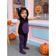 thumbnail image 6 of Cjfdfy Newborn Baby Boy Girls Halloween Costume Outfit Pumpkin Bat Cat Hooded Sleeveless Zipper Romper With Stripe Socks Infant Cute Animal Warm Hooded Sleeveless Jumpsuit 0-2Y, 6 of 9
