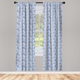 thumbnail image 4 of Ambesonne Nautical Window Curtains, Scattered Lines Dots Art, Each 28" W x 95" L, Dark Ceil Blue and Pale Grey, 4 of 4