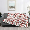 thumbnail image 2 of Yiaed Red Food Print Blanket Throw Blanket Soft Cozy Flannel Blanket for Home Bed Sofa Couch Chair-60"x50", 2 of 6