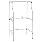 TiaGOC Compact Laundry Stand, Space-Saving Metal Washer-and-Dryer Rack for Laundry Room Organization, 23.6" D x 29.5" W x 53.1" H, White