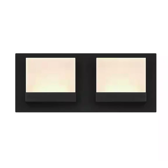 Ceybo — 2-Light Matte Black Integrated LED Bathroom Vanity Light Bar