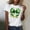 #325-White, variant on Haivin St. Patrick's Day Print Short Sleeve T-Shirt for Women, Casual Crewneck Top with Festive Design, Breathable Cotton Blend for Party and Holiday